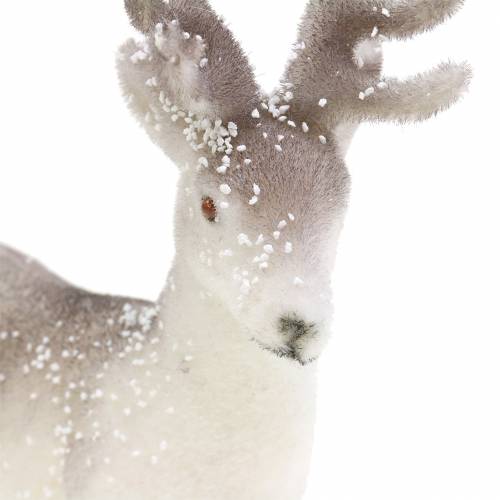 Artikel Deko-Rentier Weiß mit Glitzer – Winterliche Weihnachtsdeko 20cm 3St