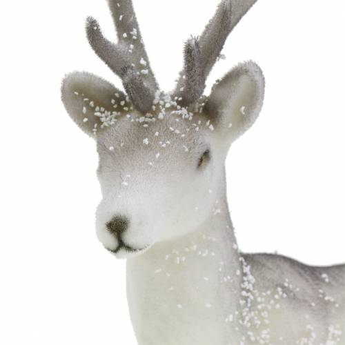 Artikel Deko Hirsch beflockt/beschneit 27,5cm 2 St