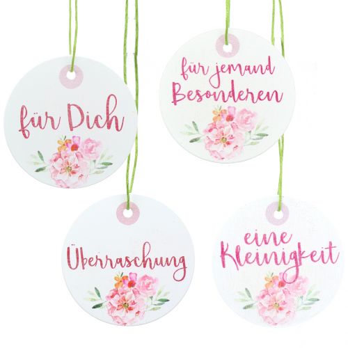 Floristik21 Geschenkanhänger mit Spruch Ø6,5cm 12St