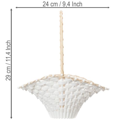 Hochzeit Streukörbchen Weiß 24x17cm Blumenkinder Deko Vintage Hochzeit | Floristik21.de