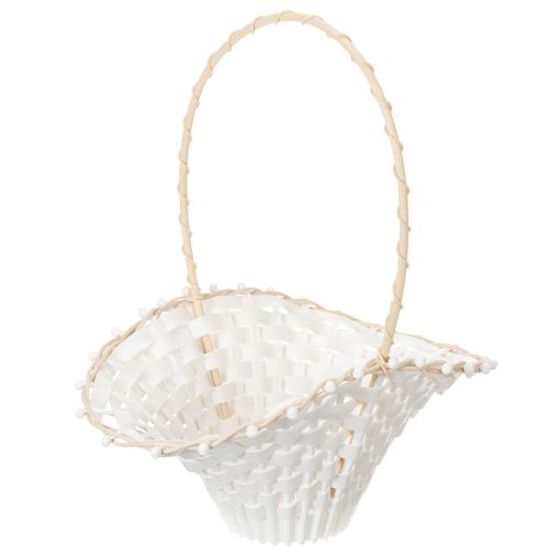 Hochzeit Streukörbchen Weiß 24x17cm Blumenkinder Deko Vintage Hochzeit | Floristik21.de