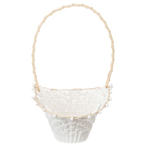 Hochzeit Streukörbchen Weiß 24x17cm Blumenkinder Deko Vintage Hochzeit | Floristik21.de