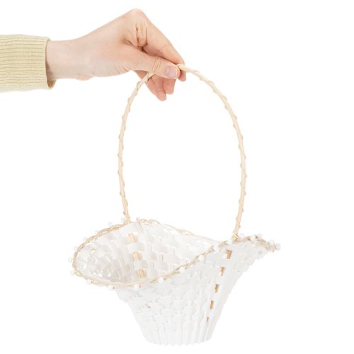 Hochzeit Streukörbchen Weiß 24x17cm Blumenkinder Deko Vintage Hochzeit | Floristik21.de