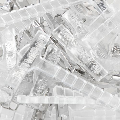 Artikel Hochzeitsanstecker transparent Silber 5cm - Anstecknadeln für Blumendekoration (50 Stück)