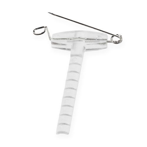 Hochzeitsanstecker transparent/Silber 5cm 50St