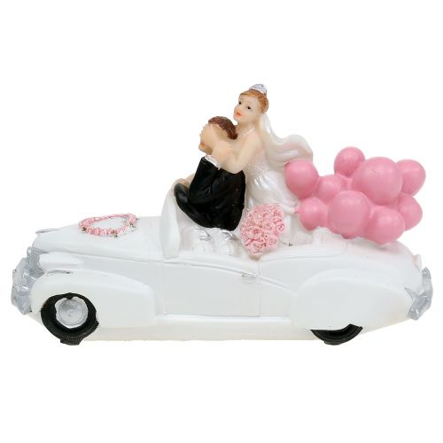 Floristik21 Hochzeitsfigur Brautpaar im Auto 16cm