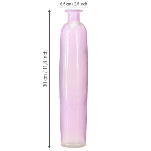 Artikel Hohe Blumenvase Lila Glas Deko Flasche Ø6,5cm H30cm