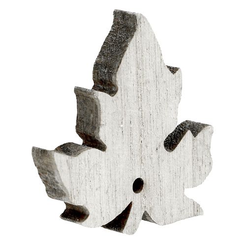 Holz Ahornblätter Mix weiß gewaschen 30St