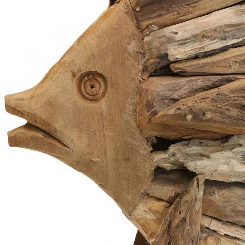 Holz Fisch Deko Groß, Deko Fisch stehend H50cm | Floristik21.de