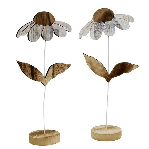 Floristik21 Holzblume Natur 27cm x 12cm 2St