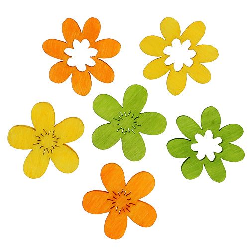 Floristik21 Holzblumen Streu Deko 2cm bunt sort. 144St