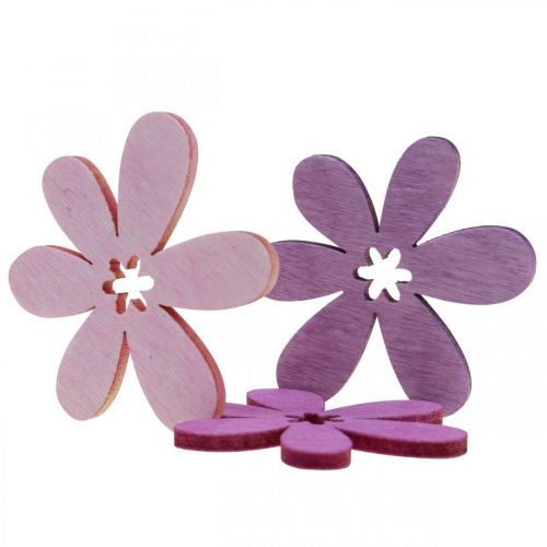 Artikel Holzblumen Streudeko Blüten Holz Lila/Violett/Rosa Ø4cm 72 St