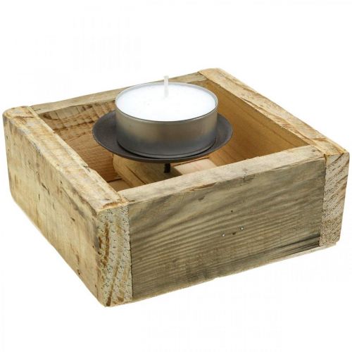 Floristik21 Kerzenständer Tafeldeko Kerzenhalter Holz Deko 15×15cm