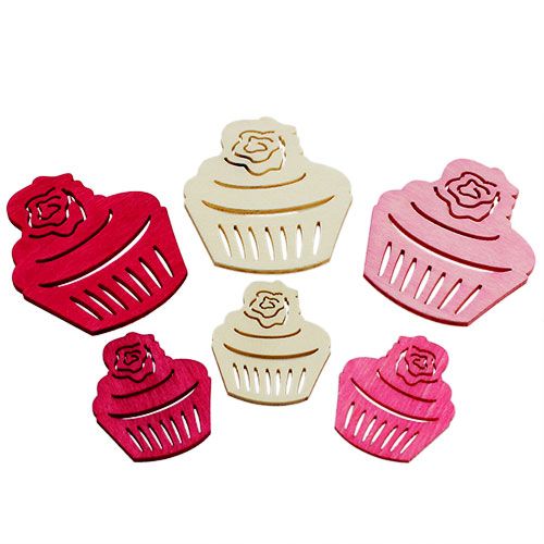 Holzcupcakes Tischdeko Pastellfarben Muffins Geburtstagsdeko 24St