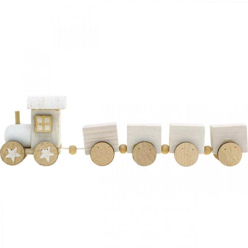 Artikel Holzeisenbahn Deko Weihnachtszug Weiß L20cm H6cm 2St