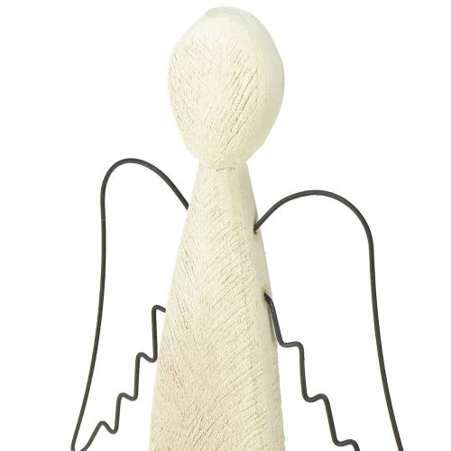 Floristik21 Holzengel Natur Schutzengel Holz-Figur modern H27,5cm Dekoration