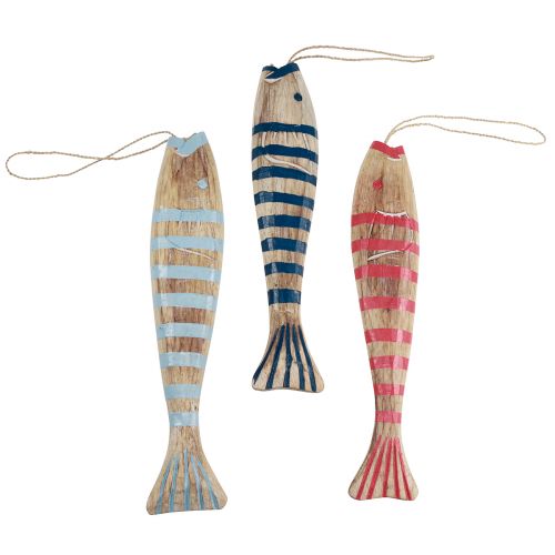 Holzfische zum Hängen Fisch Deko Holz 29cm Farbig 3St