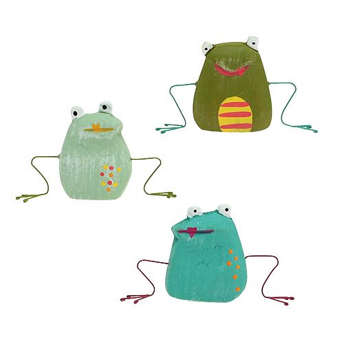 Floristik21 Holzfrosch 9,5cm Grün 6St
