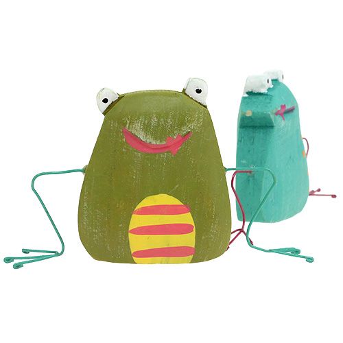 Floristik21 Holzfrosch 9,5cm Grün 6St