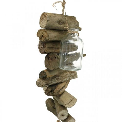Floristik21 Deko Girlande Treibholz mit Gläsern Maritime Wanddeko 70cm