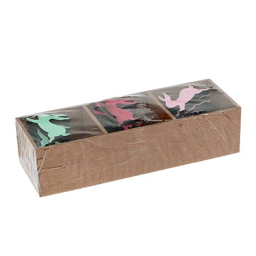Holzhase bunt sort. als Streudeko 5cm 24St