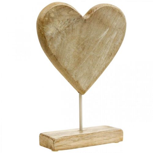 Holzherz Herz am Stiel Deko Herz Holz Natur 25,5cm H33cm