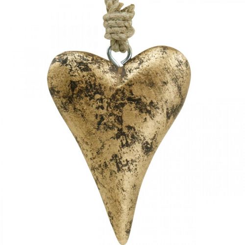 Holzherz Gold-Effekt, Valentinstag, Hochzeitsdeko 10×7cm
