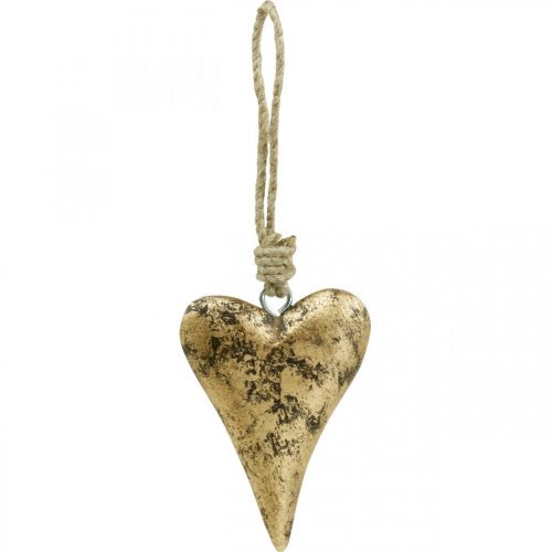Floristik21 Holzherz Gold-Effekt, Valentinstag, Hochzeitsdeko 10×7cm