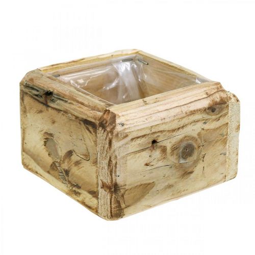 Floristik21 Pflanztopf Pflanzkasten Holz Blumentopf Natur 12×12×8,5cm