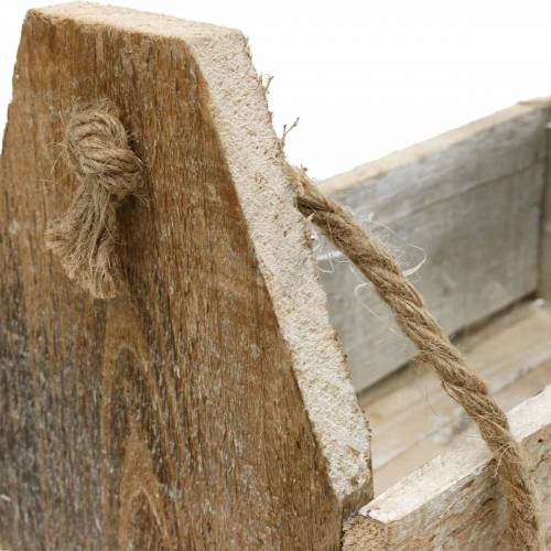 Floristik21 Holzkiste zum Bepflanzen, Werkzeugkiste, Pflanzkasten mit Henkel, Holzdeko 30cm