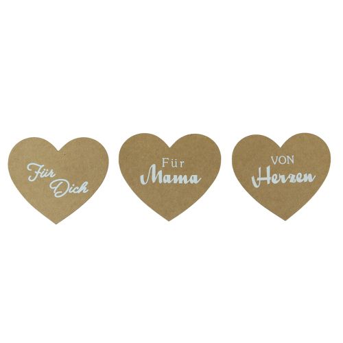 Floristik21 Holzklammer Herz mit Spruch Deko Klammer Natur 7×6cm 48 St