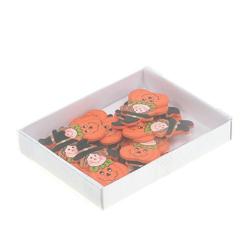 Floristik21 Holzkürbis zum Kleben 3,5cm Orange 18 St