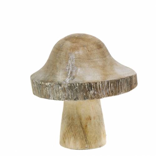 Floristik21 Holzpilz Natur/Weiß H10cm