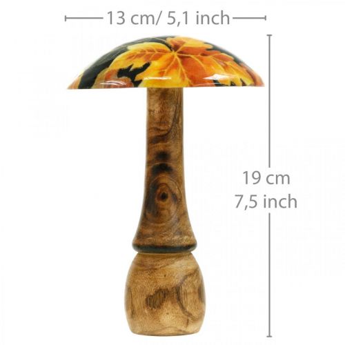 Holzpilz Deko Buntes Laub Herbstdeko Schwarz, Bunt Ø13cm H19cm