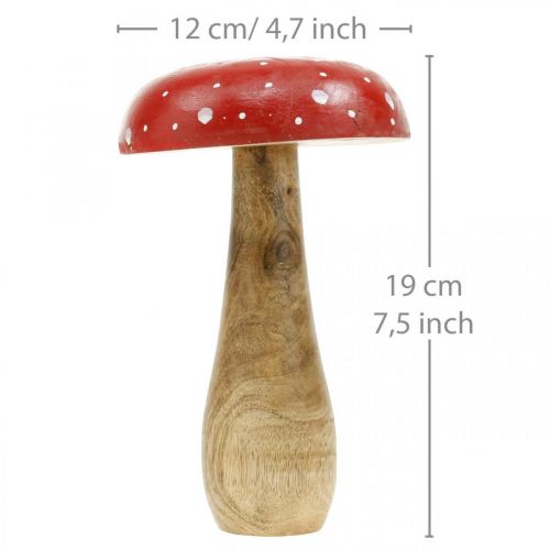 Fliegenpilz Holz Dekopilz Herbst Ø12cm H19cm