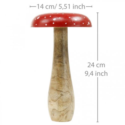 Fliegenpilz Holz groß Herbstdeko Pilz Ø14cm H24cm