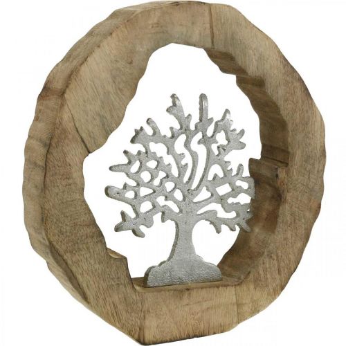 Floristik21 Deko Skulptur Baum im Holzring Tischdeko zum Stellen 22×21×4cm