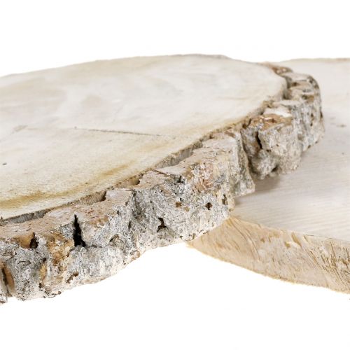 Artikel Holzscheibe Weiß gewaschen 13cm - 15cm 2St