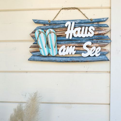 Floristik21 Holzschild “Haus am See“ Maritime Hängedeko 46×5×27cm