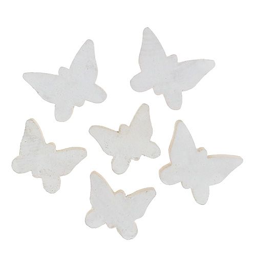 Holzschmetterling Weiß 2,8 cm - 3,3cm 28 St