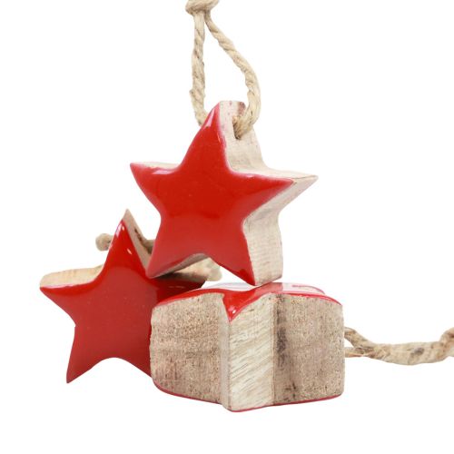Floristik21 Holzstern Christbaumschmuck Rot, Natur Dekosterne 5cm 24 St