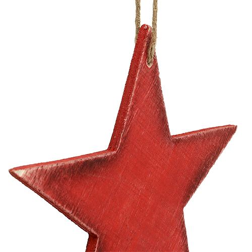 Artikel Holzsterne zum Hängen 16,5cm/20cm Rot 6 St