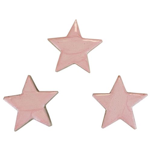 Floristik21 Holzsterne Deko Sterne Weihnachtsdeko Rosa Glanz Ø5cm 8 St