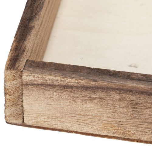 Artikel Quadratische Holztabletts Natur 15x15 cm im 4er-Set für vielseitige Deko-Ideen