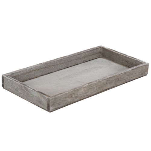 Holztablett rechteckig grau 30 x 15 cm – 4er-Set für Dekoration und Servieren