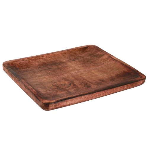Artikel Holztablett Dunkelbraun Rechteckig Lasiert 30×25cm - Vielseitige Deko- & Servierplatte