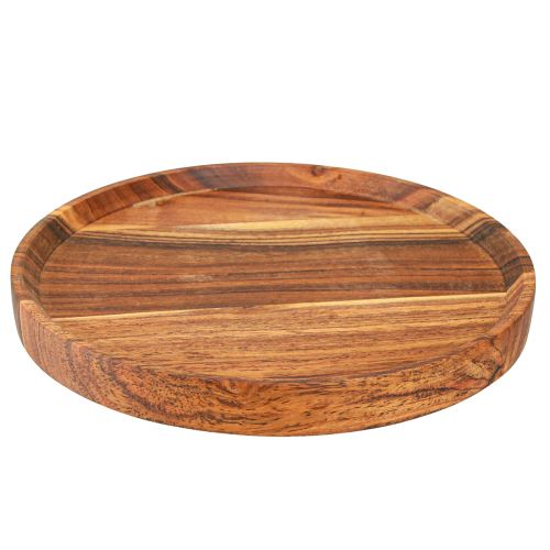Artikel Holztablett Akazie Ø25cm Natur Geölt Rund Tablett Dekoration