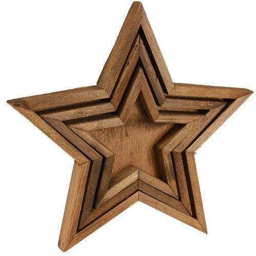 Artikel Holztablett Stern Deko Braun Ø38/29/22cm, 3er-Set – Vielseitig, platzsparend, ideal für Weihnachtsdekoration
