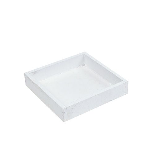 Artikel Holztablett Weiß Tablett quadratisch 14cm × 14cm × 3cm 5St
