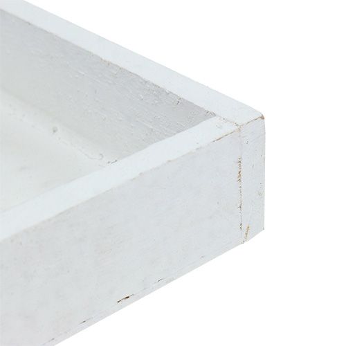 Artikel Holztablett Weiß Tablett quadratisch 14cm × 14cm × 3cm 5St